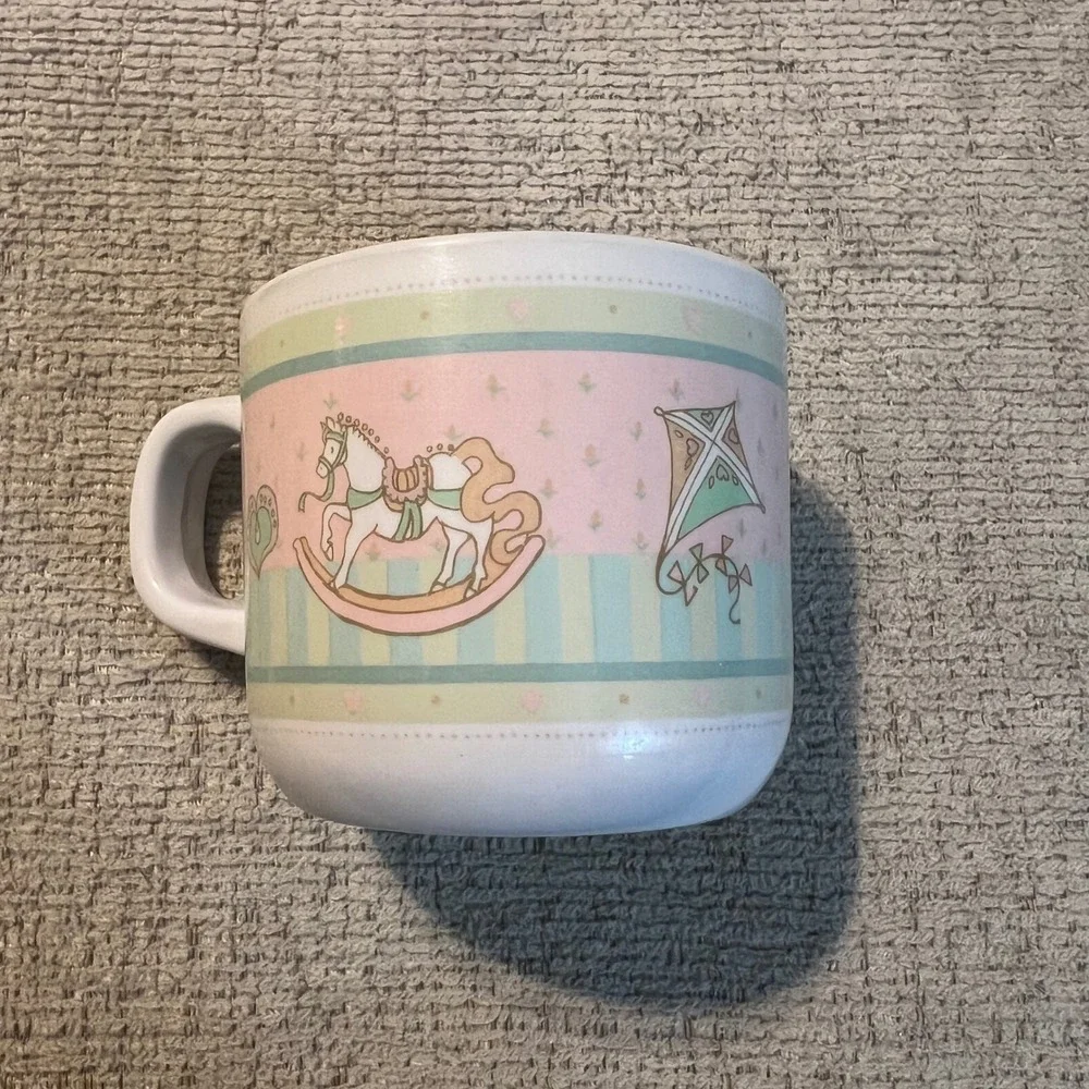 Vintage 1985 Enesco Childs Play Melamine 2pc Dinner Set Rocking Horse‎ 871958